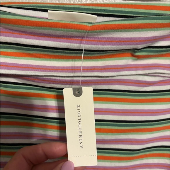 NWT Maeve Anthropologie Off-The-Shoulder Shirt Blouse Top Striped Printed Size M - Picture 4 of 7